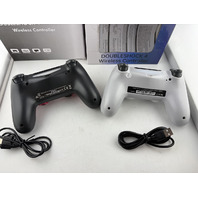 2* DOUBLESHOCK 4 WIRELESS CONTROLLER FOR PS4 ONE WHITE ONE RED LIGHTING PATTERN