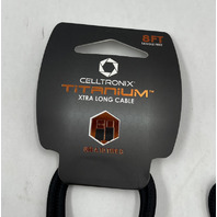 LOT OF 2 CELLTRONIX TITANIUM HEAVY DUTY USB A TO TYPE C CABLE LONGER 8'