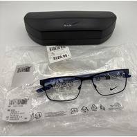 NIKE OPTICAL NIKE8130N 416 MEN'S GLASSES IN SATIN NAVY RACER BLUE 54-16-140