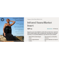 HIGHER DOSE BLANKET INSERT V1 INFRARED SAUNA BLANKET INSERT 69"X30" NEW