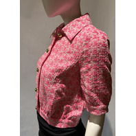 LILLY PULITZER MARCIANA BOUCLE JACKET 21983 CHERRY BLOSSOM PINK TWEDE SIZE 0