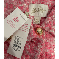 LILLY PULITZER MARCIANA BOUCLE JACKET 21983 CHERRY BLOSSOM PINK TWEDE SIZE 0