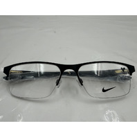 NIKE OPTICAL 8054 N 002 MEN'S GLASSES IN SATIN BLACK W HARD SHELL CASE 57-17-140