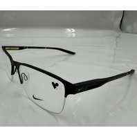 NIKE OPTICAL 8054 N 002 MEN'S GLASSES IN SATIN BLACK W HARD SHELL CASE 57-17-140