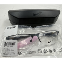 NIKE OPTICAL 8054 N 002 MEN'S GLASSES IN SATIN BLACK W HARD SHELL CASE 57-17-140