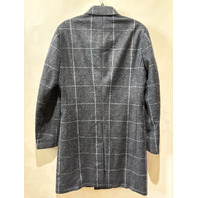 BOSS MENS H-HYDE-J-254 SLIM FIT COAT W PLAIN CHECK BLUE PATTERNED SIZE 36R NWT
