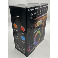 KIVDIT KARAOKE MACHINE WITH 2 WIRELESS MICS PORTABLE BLUETOOTH SPEAKER 