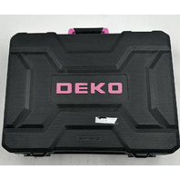 DEKO DKMT186-GP 186PC TOOL KIT WITH CORDLESS DRILL PINK SET W/BATT
