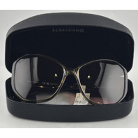 FERRAGAMO SF942S 61-17-145 WOMENS SUNGLASSES KAHKI BROWN LARGE LENS