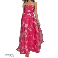 DONNAKARAN WOMEN'S STRAPLESS ORGANZA BALLGOWN IN HOT FUCHSIA SZ US 10 20575454