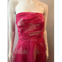 DONNAKARAN WOMEN'S STRAPLESS ORGANZA BALLGOWN IN HOT FUCHSIA SZ US 10 20575454