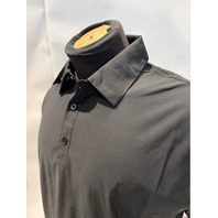 FABLETICS MEN'S THE DON GOLF POLO SHORT SLEEVE IN BLACK LPN 0475689331 SZ LARGE
