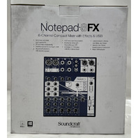 SOUNDCRAFT NOTEPAD-8FX 8 CHANNEL COMPACT ANALOG MIXER W EFFECTS & USB