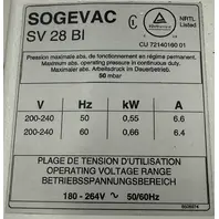 SOGEVAC SV28 BI SV28BI PUMP REPAIR SERVICE ROTARY VANE VACUUM PUMP LVO 200 PARTS