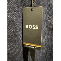 BOSS MEN'S H-CAMRON-234 CAMRON COAT SPECKLED NAVY TAILORED OVERCOAT SIZE 40R NWT