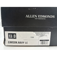 ALLEN EDMONDS MEN'S CARSON LACE UP DERBY DRESS SHOE COLOR NAVY 7258 SIZE 13D