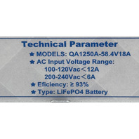 DC HOUSE 48V 18A LITHIUM BATTERY CHARGER 900W FAST CHARGER 100-240VAC