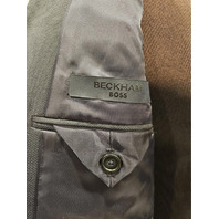 HUGO BOSS BECKHAM 50549202 DOUBLE-BREASTED SUIT IN VIRGIN WOOL 38R DARK BLUE