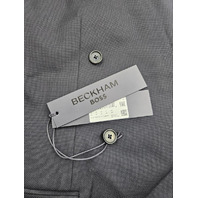 HUGO BOSS BECKHAM 50549202 DOUBLE-BREASTED SUIT IN VIRGIN WOOL 38R DARK BLUE
