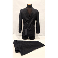 HUGO BOSS BECKHAM 50549202 DOUBLE-BREASTED SUIT IN VIRGIN WOOL 38R DARK BLUE