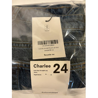 REFORMATION WOMEN'S CHARLEE LOW RISE STRAIGHT LEG JEANS MAGGIORE-24 SZ US 24 NWT