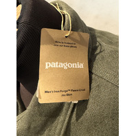 PATAGONIA MEN'S IRON FORGE FLEECE LINED JAC-SHIRT PINE NEEDLE GREEN SZ MEDIUM