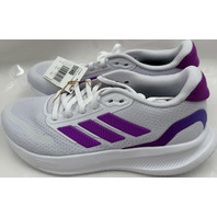 ADIDAS RUNFALCON 5 W JR3089 WOMENS SIZE 6 WHITE AND PURPLE RUNNING SHOES