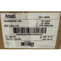 LOT OF 1000 ANSELL 92-600 TOUCHNTUFF SIZE LARGE NBR NITRILE DISPOSABLE GLOVES