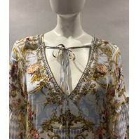 CAMILLA THRONE GAMES A LINE GATHERED PANEL DRESS SIZE SMALL S $795 SDSD088