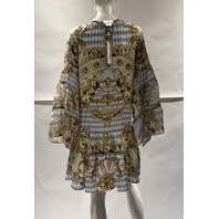 CAMILLA THRONE GAMES A LINE GATHERED PANEL DRESS SIZE SMALL S $795 SDSD088