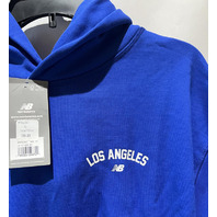 NEW BALANCE MEN'S BOSTON HERITAGE LOS ANGELES RELAXED HOODIE BLUE SZ XL MT61U2G2