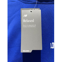 NEW BALANCE MEN'S BOSTON HERITAGE LOS ANGELES RELAXED HOODIE BLUE SZ XL MT61U2G2