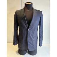 HUGO BOSS BECKHAM 50549196 TWO-PIECE SUIT VIRGIN WOOL SILK LINEN 42R DARK BLUE