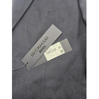 HUGO BOSS BECKHAM 50549196 TWO-PIECE SUIT VIRGIN WOOL SILK LINEN 40R DARK BLUE