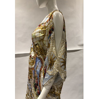 CAMILLA THRONE GAMES SHORT KAFTAN W/HARDWARE AND WAIST TIE ONE SIZE $775 SKAB025