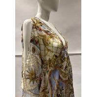 CAMILLA THRONE GAMES SHORT KAFTAN W/HARDWARE AND WAIST TIE ONE SIZE $775 SKAB025