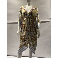 CAMILLA THRONE GAMES SHORT KAFTAN W/HARDWARE AND WAIST TIE ONE SIZE $775 SKAB025