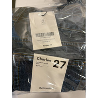 REFORMATION WOMEN'S CHARLEE LOW RISE STRAIGHT LEG JEANS MAGGIORE-24 SZ US 27 NWT