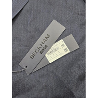 HUGO BOSS BECKHAM 50549196 TWO-PIECE SUIT VIRGIN WOOL SILK LINEN 42R DARK BLUE