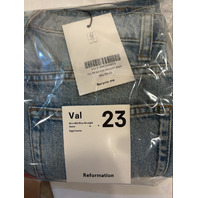 REFORMATION WOMEN'S VAL 90S MID RISE STRAIGHT JEAN ALLEN-23 LIGHT WASH SZ 23 NWT