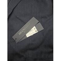 HUGO BOSS BECKHAM 50549196 TWO-PIECE SUIT VIRGIN WOOL SILK LINEN 44R DARK BLUE