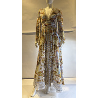 CAMILLA THRONE GAMES KIMONO SLEEVE DRESS SHIRRING DETAIL SZ LARGE L $875 LDSA065