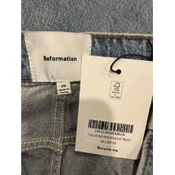 REFORMATION WOMEN'S VAL 90S MID RISE STRAIGHT JEAN ALLEN-23 LIGHT WASH SZ 24 NWT