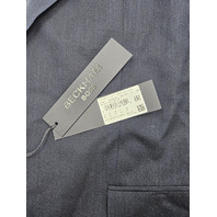 HUGO BOSS BECKHAM 50549196 TWO-PIECE SUIT VIRGIN WOOL SILK LINEN 46R DARK BLUE