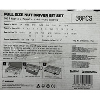 TOOLANT TA01090001 38PC FULL SIZE NUT DRIVER BIT SET W/ ANTI-RUST COATING