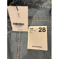 REFORMATION WOMEN'S VAL 90S MID RISE STRAIGHT JEAN ALLEN-23 LIGHT WASH SZ 28 NWT