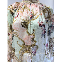 CAMILLA THE QUEENS QUARTERS RAGLAN BUTTON UP SHIRT TOP LARGE L RRP $650 BLOA107