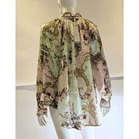 CAMILLA THE QUEENS QUARTERS RAGLAN BUTTON UP SHIRT TOP LARGE L RRP $650 BLOA107