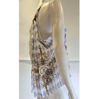 CAMILLA THRONE GAMES V NECK TOP WITH KNOT BACK SZ XLARGE XL RRP $525.00 TOPA113