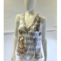 CAMILLA THRONE GAMES V NECK TOP WITH KNOT BACK SZ XXLARGE XXL RRP $525 TOPA113